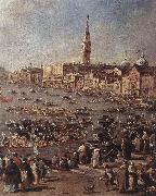 GUARDI, Francesco The Doge on the Bucintoro near the Riva di San Elena (detail) USA oil painting reproduction